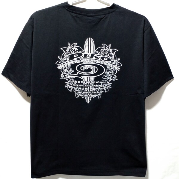 特価/未使用【サイズ=3L(2XL)】PIKO/ピコ/バックプリント/メンズ/半袖/Tシャツ/ビッグシルエット/胸囲=106~114cm/black