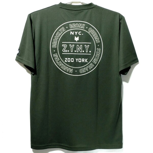 特価/未使用【サイズ=L】ZOO YORK/ズーヨーク/バックプリント/メンズ/半袖/Tシャツ/胸囲=96~104cm/khaki②