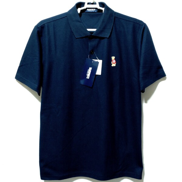 特価/未使用【サイズ=L】VANSPORTS/ヴァンスポーツ/胸ワンポイント/メンズ/カノコ/半袖/ポロシャツ/胸囲=96~104cm/navy