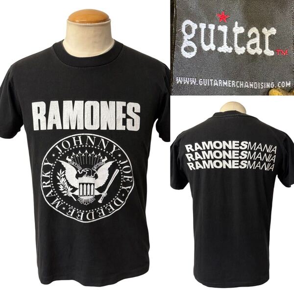 00s ビンテージ RAMONES MANIA ラモーンズ マニア Tシャツ S シングルステッチ 黒 ブラック パンク ロック バンド ヴィンテージ xpv