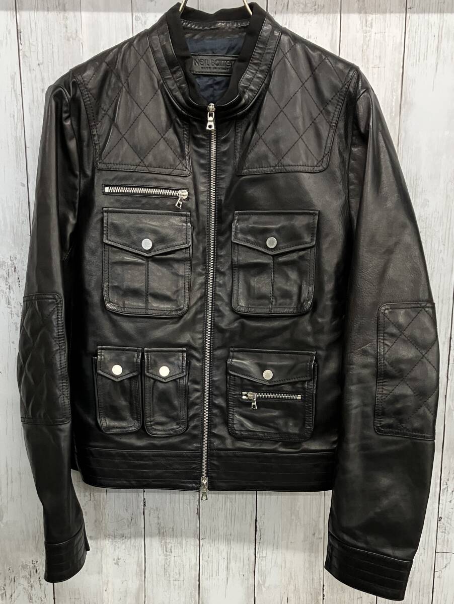 美品 ニールバレット ナイロン レザー 異素材 マルチジップ ライダース 黒 S 2025年最新】Yahoo!オークション -neil barrett レザー