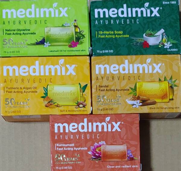 medimix メディミックス 石鹸 アーユルヴェーダ 75g 5種セット 送料込 アーユルベーダ せっけん 白檀 ハーブ ターメリック
