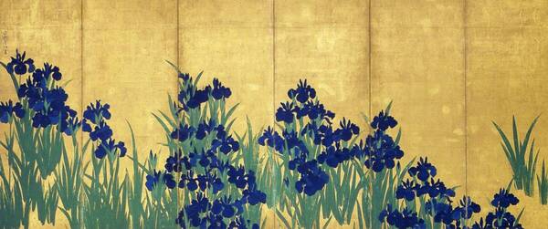 新品 尾形光琳「燕子花図 左隻」の高級印刷画 A4版サイズ 額なし 特価980円(送料込)即決