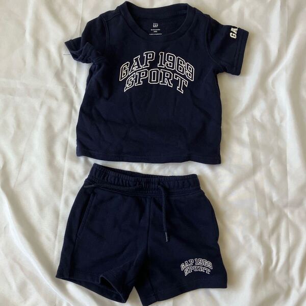 baby GAP セットアップ 1歳 80cm 12-18 ネイビー 半袖 夏 上下セット Tシャツ 半袖 半袖Tシャツ 送料無料 クーポン ベビー gap 人気