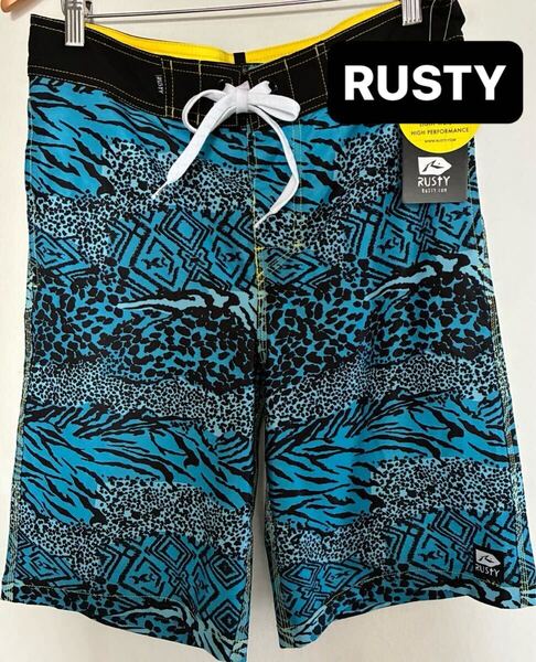 新品■30【RUSTY】メンズサーフパンツ ラスティ スイムパンツ 海水浴 海パン 水着 ボードショーツ ハーフパンツ 海 川 レジャー
