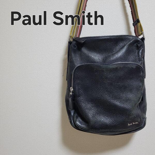 Paul Smith ポールスミス レザー ショルダーバッグ ブラック
