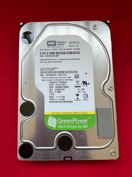 不良返金保証 WDC SATA 3.5インチHDD SATA 1000GB 1TB WD10EUCX-63YZ1Y0 (y56)