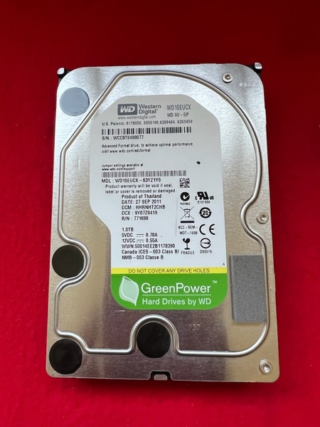 不良返金保証 WDC SATA 3.5インチHDD SATA 1000GB 1TB WD10EUCX-63YZ1Y0 (y59)