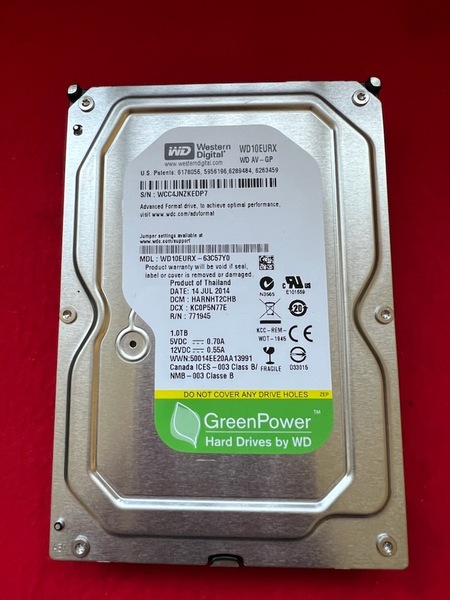 不良返金保証 WesternDigital3.5インチHDD WDC WD10EURX-63C57Y0 1TB (y61)