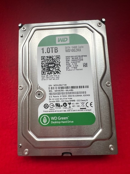 不良返金保証 WD SATA 1000GB WD10EZRX-00L4HB0 1TB 3.5インチHDD (a0017)