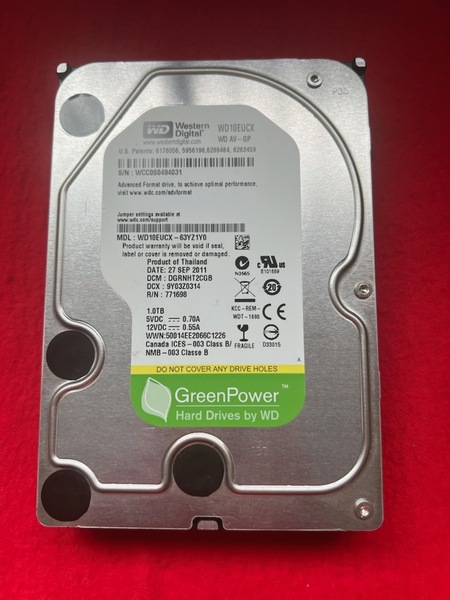 不良返金保証 WDC SATA 3.5インチHDD SATA 1000GB 1TB WD10EUCX-63YZ1Y0 (aa33)