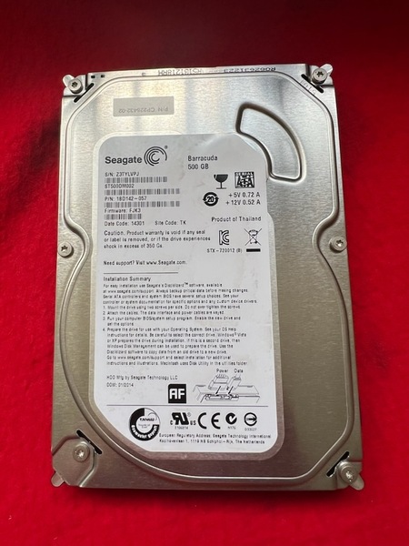 不良返金保証 Seagate シーゲート ST500DM002 500GB 3.5インチ HDD SATA (Y78)