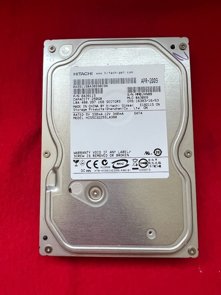 不良返金保証 日立 HITACHI ☆HCS5C3225SLA380☆SATA 3.5インチ☆250GB (Y98)