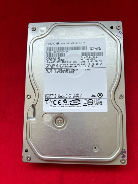 不良返金保証 日立 HITACHI ☆HCS5C3225SLA380☆SATA 3.5インチ☆250GB (Y99)