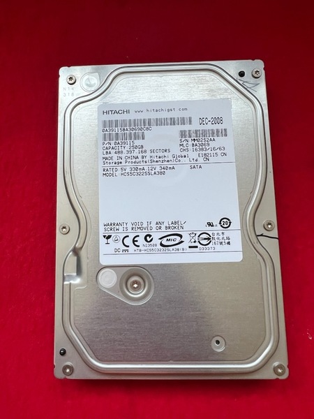 不良返金保証 日立 HITACHI ☆HCS5C3225SLA380☆SATA 3.5インチ☆250GB (Y100)