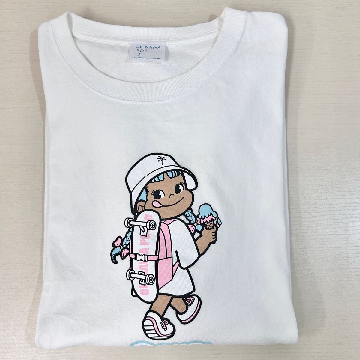 新品未使用　ペコちゃん　Tシャツ  半袖Tシャツ  バックプリント　ユニセックス ペコちゃん PEKO ユニセックス半袖Tシャツ ミルキーパッケージ