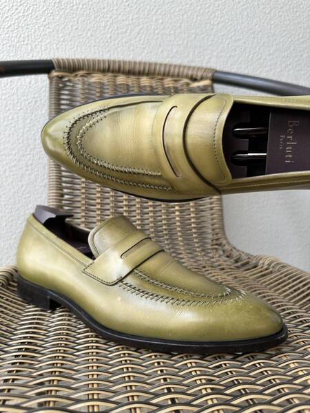 定価44,2万 Berluti RapieceReprise ベルルッティ ラピエセルプリゼ スクリットレザー ローファー 革靴 復刻コレクション 限定品 完売 6,5