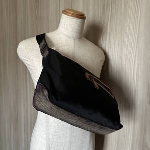 特注50万 BERLUTI CURIOSO Leather Nylon Bag ベルルッティ クリオーゾ スクリットレザー ナイロン バッグ ブラック グレー 限定品 極美品