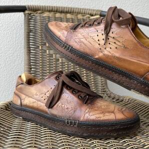 名作25,1万 Berluti Playtime Scrit Leather Sneakers ベルルッティ プレイタイム スクリットレザー スニーカー 8 初期型 限定品 廃盤