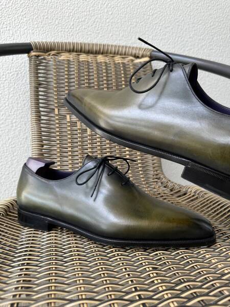 限定35,3万 Berluti Alessandro Patine Leather Shoes ベルルッティ アレッサンドロ パティーヌレザー シューズ 革靴 グリーン イエロー 7