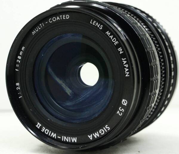~実写確認済~ ☆実用良品・人気のボケる単焦点レンズ☆ キャノン1眼レフ用(FDマウント) SIGMA MINI-WIDE f=28mm F2.8 (J0300)