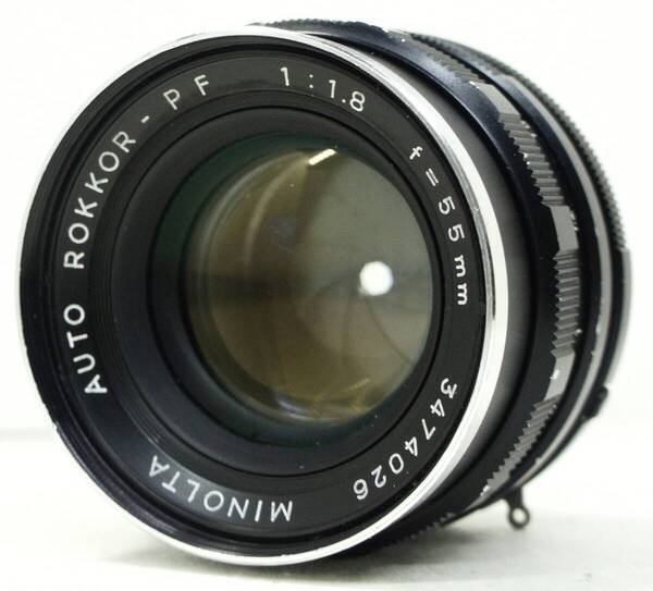 ~実写確認済~ ☆実用品・人気のボケる単焦点レンズ☆ ミノルタMDマウント用 MINOLTA AUTO ROKKOR-PF f=55mm F1.8(J0308)