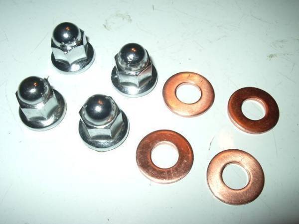 ■PayPay送料込み GS400 GS425 GS400L GS400E2 GS400E3 SUZUKI 純正 メッキ ヘッドナットと銅ワッシャー 新品