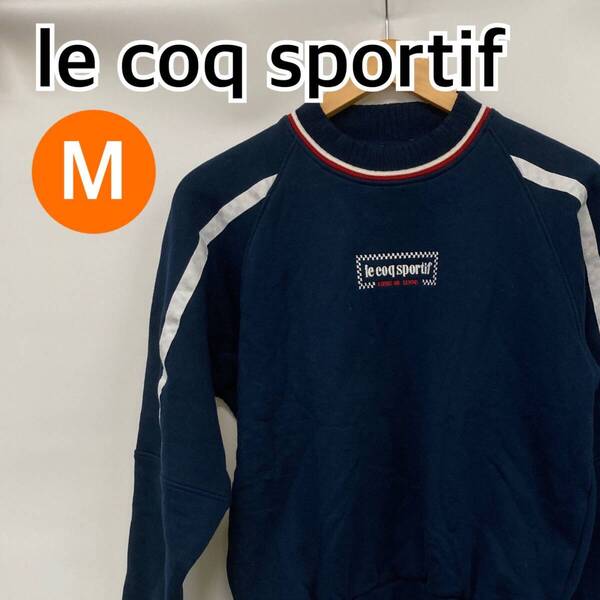 le coq sportif ルコックスポルティフ トップス 長袖 トレーナー スウェット メンズ レディース ネイビー ホワイト レッド M【CT1336】