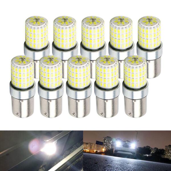 高輝度 S25 LED シングル 12V 24V 72連 BA15S 1156 72SMD G18 平行ピン バックランプ マーカー 球 10個 LED トラック サイドマーカー 汎用