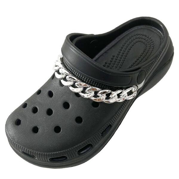 シルバーチェーン クロックス crocs ジビッツ Y2K アクセサリー 韓国 地雷系 量産型 デコ カスタマイズ