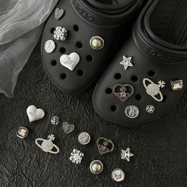 ジビッツ crocs クロックス チャーム 11個セット ハート アクセサリー キラキラ Y2K シルバー スター 韓国 地雷系