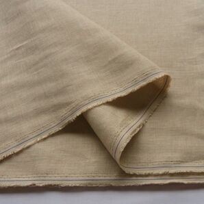 ★広巾リネン♪麻100%(ベージュ)♪124×30★【NE1858-B】