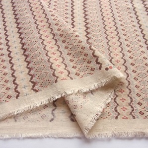 ★綿麻ガーゼ♪ネイティブボーダー(茶系)♪108×50★【NE0724-A】