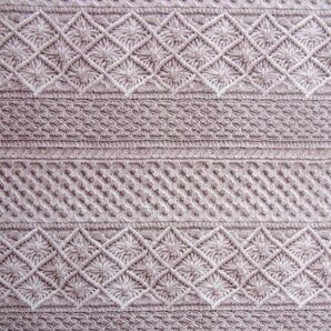 ★オックス♪アランニット風プリント(モカグレー)♪110×50★【NE2077-A】