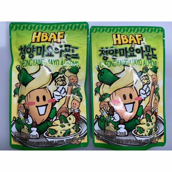 <120g ×2袋セット>【韓国の定番お菓子】HBAF ワサビアーモンド
