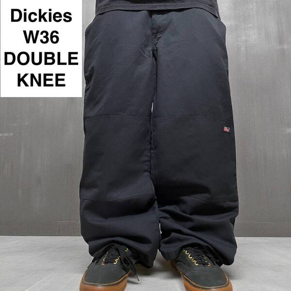 Dickies ディッキーズ ダブルニー ワークパンツ w36 l29 黒 ブラック 古着 極太パンツ メンズ ディッキース オーバーサイズ DOUBLE KNEE