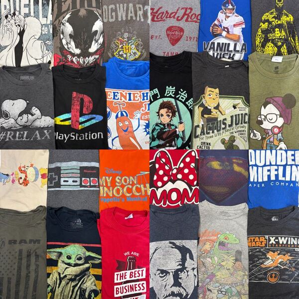 USA古着卸 まとめ売り 61 アニメ キャラクター カンパニー ムービーTシャツ 24枚 ベール アソート ディズニー スヌーピー マーベル