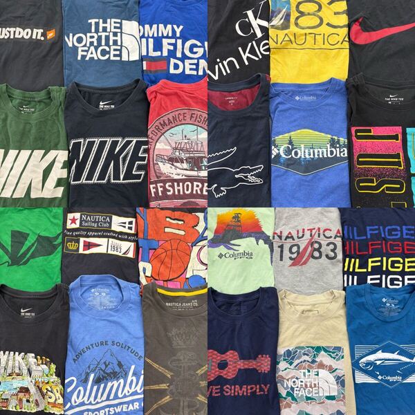 USA古着卸 まとめ売り ①メジャーブランドTシャツ 24枚 ベール アソート ナイキ ノースフェイス パタゴニア コロンビア トミー ラコステ