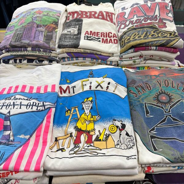 USA古着卸 まとめ売り 17 ビンテージTシャツ AB〜B品 ボロ 58枚 白 ベール アソート 80/90年代 シングルステッチ 米国/アメリカ製