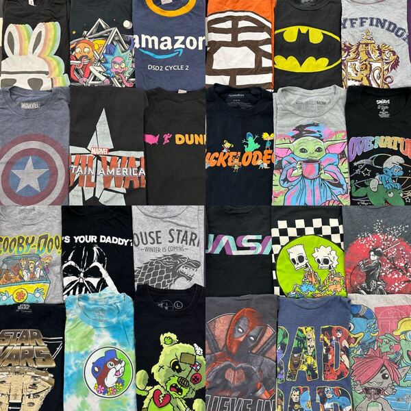 USA古着卸 まとめ売り ② アニメ キャラクター カンパニー Tシャツ24枚 ベール アソート マーベル スターウォーズ Amazon ドラゴンボール