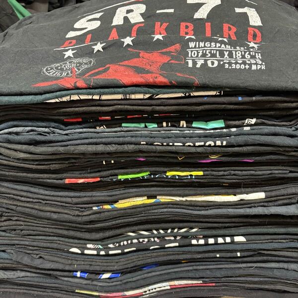 USA古着卸 まとめ売り ①ブラックプリントTシャツ A品 100枚 ベール アソート 黒 S M L XL 仕入れ 副業 フリマ 転売
