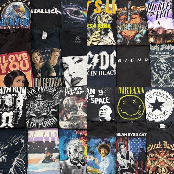 USA古着卸 まとめ売り ⑨バンド ムービー ヒューマンTシャツ 24枚 ベール アソート NIRVANA ICE CUBE 映画 ドラマ ミュージック ロック