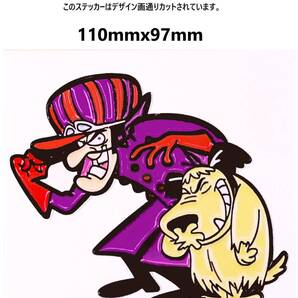 GW59-04 ヴィンテージスタイル 右 チキチキマシン猛レース ステッカー Muttley マットレー ケンケン WACKY RACES かわいい レトロ