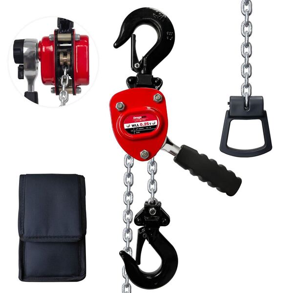 ③Dragnwin レバーホイスト レバーブロック チェーンブロック 250kg 1.5m レバーホイスト 0.25t レバー式ブロック荷締機 軽量化 小型化
