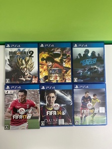 PS4ソフト まとめ6本プレイステーション ドラゴンボール ゼノバース2 ワンピース 海賊無双3 NEED for SPEED FIFA17 16 14