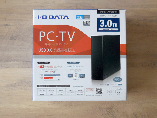 美品 使用少な目(2,268時間 643回) IODATA テレビ録画対応 外付け 3TB HDD 「HDCL-UT3.0KC」 初期不良対応可