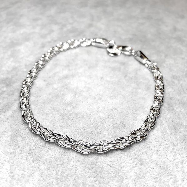 7533★大人気・現品限り★シルバー S925 刻印 ブレスレット 20㎝ バングル チェーン アクセサリー ジュエリー レディース メンズ 銀