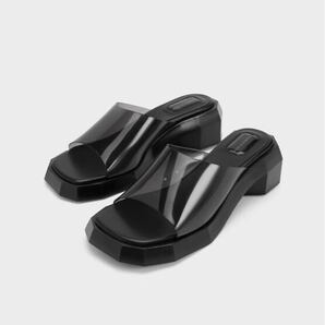 CHARLES & KEITH シースルージオメトリックミュール ブラック