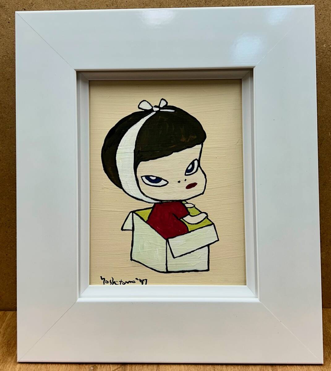 絵画 肉筆手描き 油彩 奈良美智 サイン F4サイズ 額装済み Yahoo!オークション -「奈良美智 サイン」の落札相場・落札価格