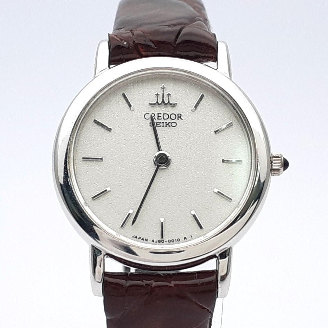 【稼働品】SEIKO クレドール■レディースウォッチ　51 SEIKO セイコー 4J80-0A10 クレドール 腕時計 プラチナPT950/革